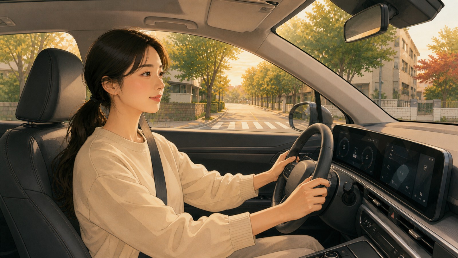아산 여성 운전자 방문운전연수 일러스트